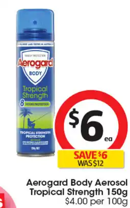 Coles Aerogard Body Aerosol Tropical Strength offer