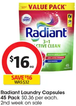 Coles Radiant Laundry Capsules offer