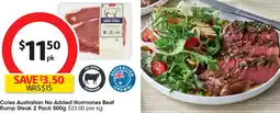 Coles Coles Australian No Added Hormones Beef Rump Steak offer