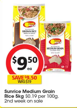 Coles Sunrice Medium Grain Rice offer