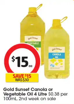 Coles Gold Sunset Canola or Vegetable Oil offer