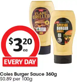Coles Coles Burger Sauce offer