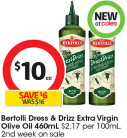 Coles Bertolli Dress & Drizz Extra Virgin Olive Oil offer