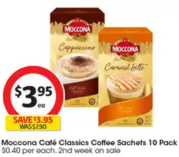 Coles Moccona Café Classics Coffee Sachets offer