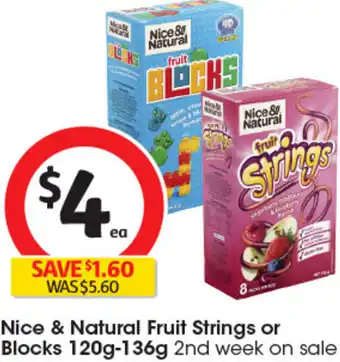 Coles Nice & Natural Fruit Strings or Blocks offer