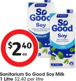 Coles Sanitarium So Good Soy Milk offer