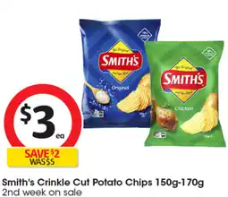 Coles Smith's Crinkle Cut Potato Chips offer
