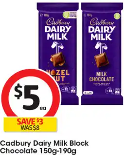 Coles Cadbury Dairy Milk Block Chocolate offer