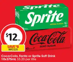 Coles Coca-Cola, Fanta or Sprite Soft Drink offer