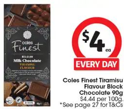 Coles Coles Finest Tiramisu Flavour Block Chocolate offer