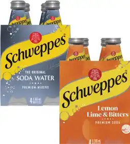 Coles Schweppes Soft Drink, Mixers or Mineral Water 4x300mL offer