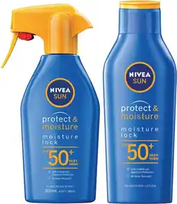 Coles Nivea Sun Protect & Moisture Sunscreen Spray SPF50+ 300mL or Lotion 400mL offer