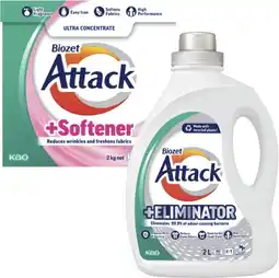 Coles Biozet Attack Plus Laundry Liquid 2 Litre or Powder 2kg offer