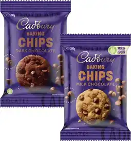 Coles Cadbury Baking Chocolate Chips, Melts or Blocks 180g-225g offer