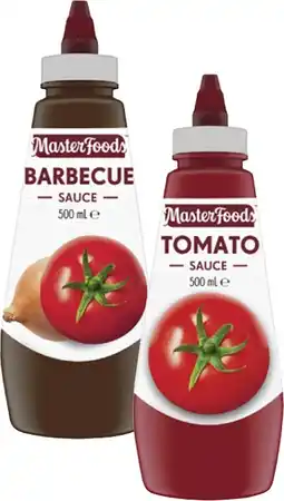 Coles MasterFoods Squeeze Tomato or Barbecue Sauce 475mL-500mL offer