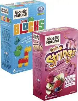 Coles Nice & Natural Fruit Strings or Blocks 120g-136g offer