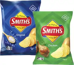 Coles Smith's Crinkle Cut Potato Chips-170g offer