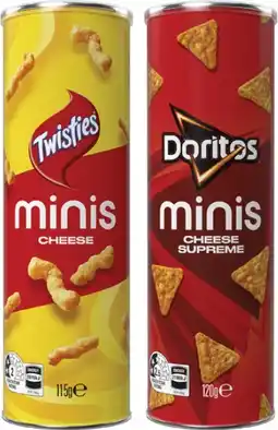 Coles Twisties or Doritos Minis 115g-120g offer