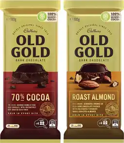 Coles Cadbury Old Gold Block Chocolate-180g offer