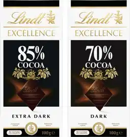 Coles Lindt Excellence Block Chocolate-100g offer