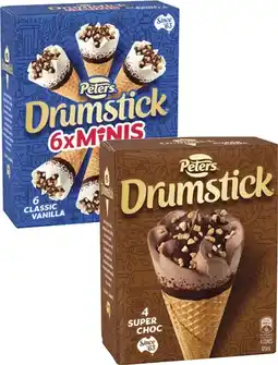 Coles Peters Drumstick Cones-6 Pack 475mL-490mL offer