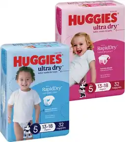 Coles Huggies Ultra Dry Bulk Nappies-54 Pack offer