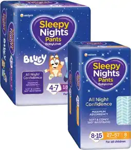 Coles BabyLove Sleepy Night Pants-12 Pack offer