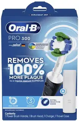 Coles Oral B Pro 300 Black Electric Toothbrush offer