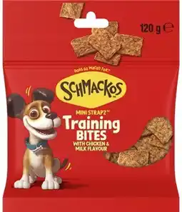 Coles Schmackos Tasty Bites Dog Treats Mini Strapz with Chicken offer