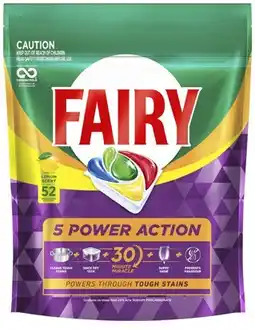 Coles Fairy 5 Power Action Dishwashing Tablets offer