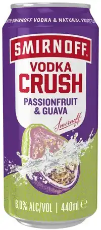 Coles Smirnoff Crush Passionfruit & Guava 6% Cans offer
