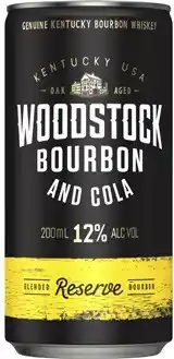 Coles Woodstock Bourbon & Cola 12% Cans offer