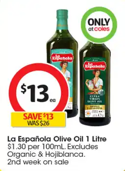 Coles La española olive oil 1 litre offer