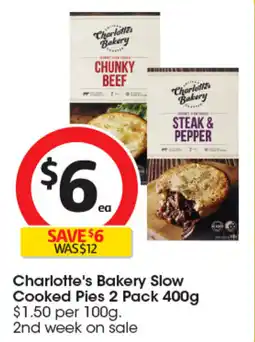 Coles Charlotte's bakery slow cooked pies offer
