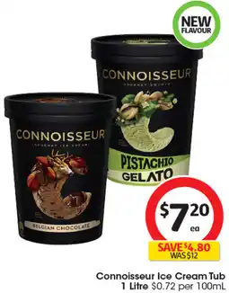 Coles Connoisseur ice cream tub 1 litre offer