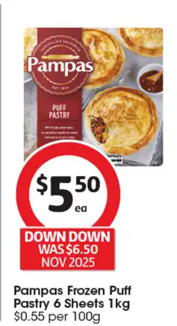 Coles Pampas frozen puff pastry offer