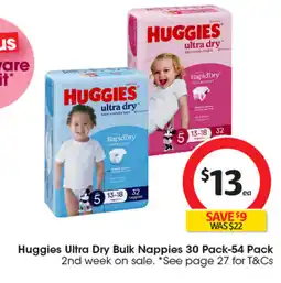 Coles Huggies ultra dry bulk nappies offer