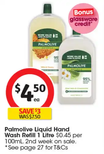 Coles Palmolive liquid hand wash refill offer