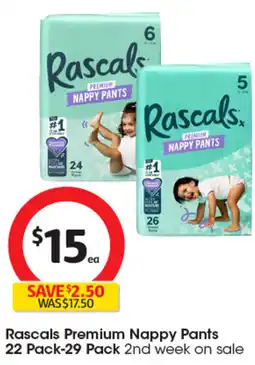 Coles Rascals premium nappy pants offer
