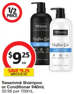 Coles Tresemmé shampoo or conditioner offer