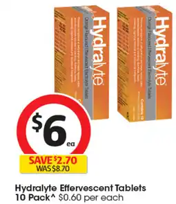 Coles Hydralyte effervescent tablets offer