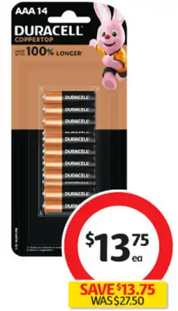 Coles Duracell coppertop batteries aaa offer
