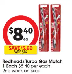 Coles Redheads turbo gas match offer