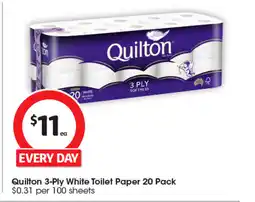 Coles Quilton 3-ply white toilet paper offer