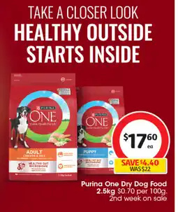 Coles Purina one dry dog food 2.5kg offer