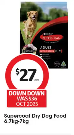 Coles Supercoat dry dog food 6.7kg-7kg offer