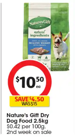 Coles Nature's gift dry dog food 2.5kg offer