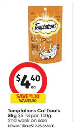 Coles Temptations cat treats offer