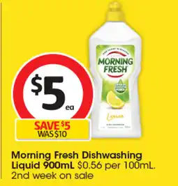 Coles Morning fresh dishwashing liquid offer