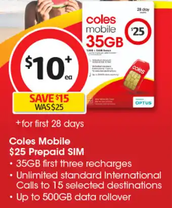 Coles Coles mobile offer
